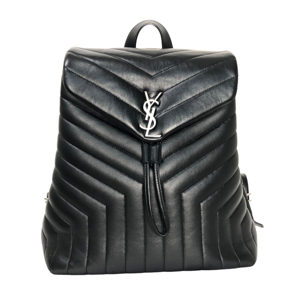 Saint Laurent Lulu Backpack Medium Calf Leather Rucksack Daypack Black - Picture 1 of 6